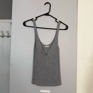 Brandy Melville John Galt Gray Snap Front Tank Top